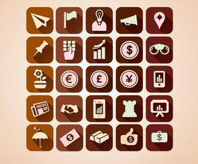 复古风格商务办公图标集