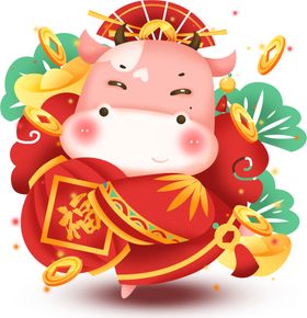卡通牛年