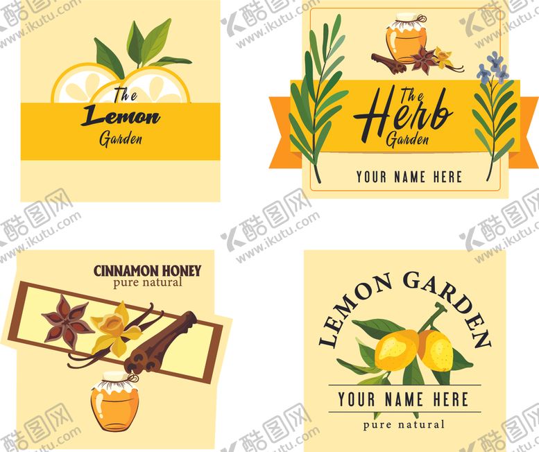 编号：47066304052130439785【酷图网】源文件下载-柠檬饮品与美食插画