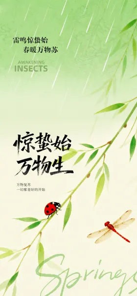 惊蛰二十四节气海报