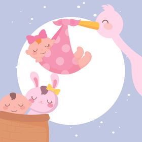 手绘淡彩婴儿