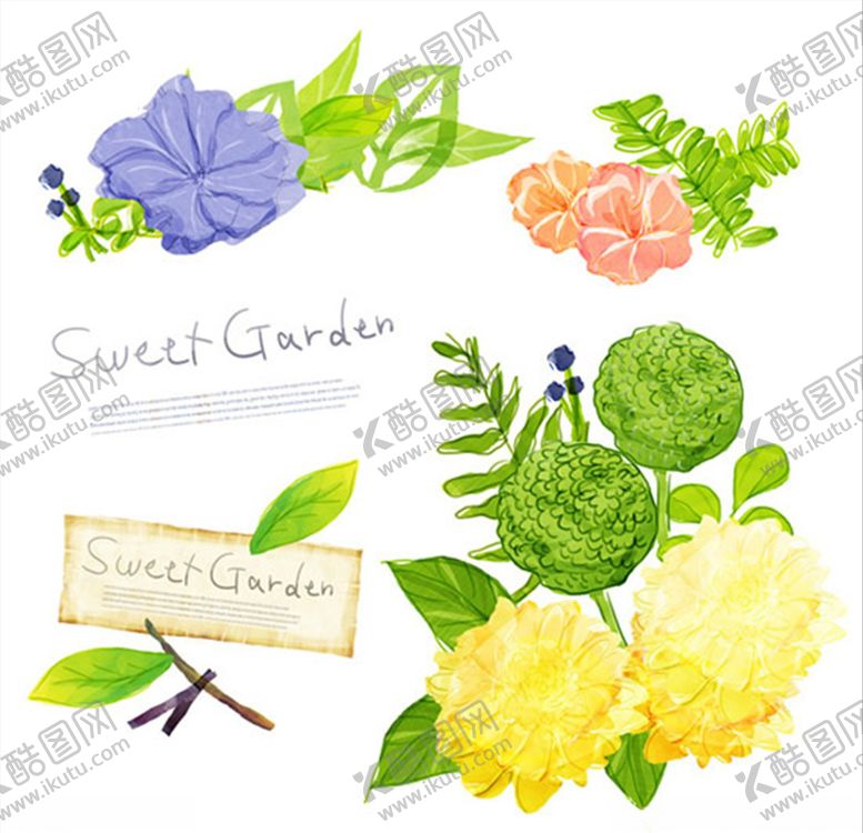 编号：29882209291225501849【酷图网】源文件下载-水彩花朵