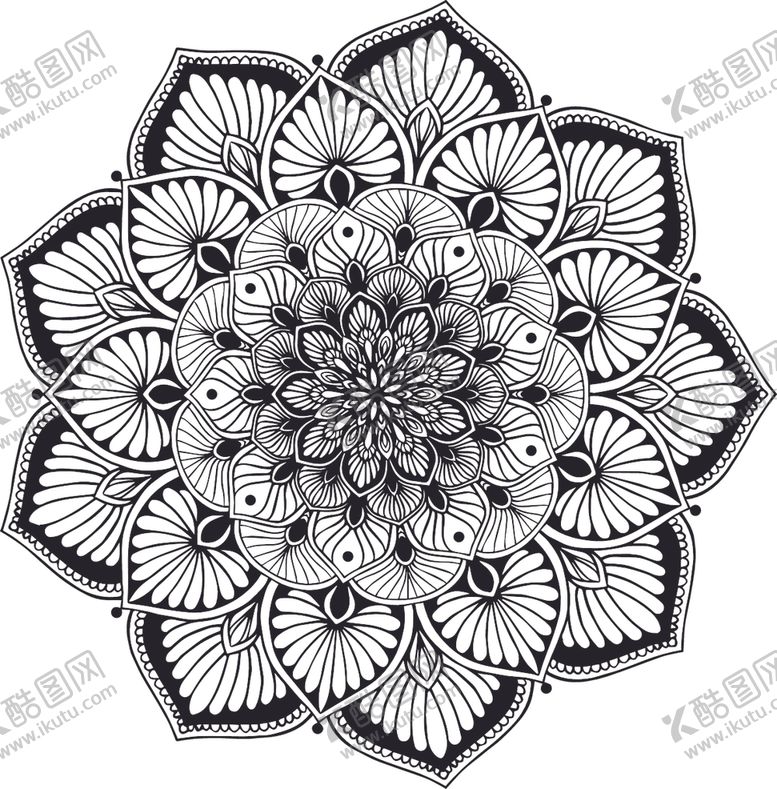 编号：34126511011201053500【酷图网】源文件下载-曼陀罗花纹