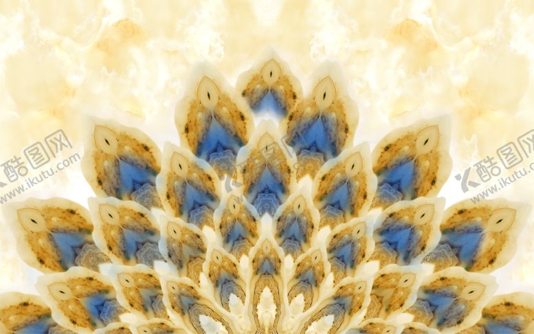 编号：48237410161929266414【酷图网】源文件下载-花开富贵电视墙背景