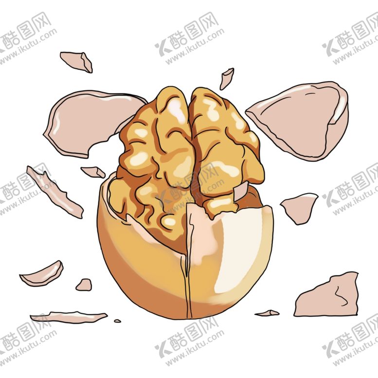 编号：39994906180415225881【酷图网】源文件下载-坚果食物核桃巴旦木杏仁破壳素材