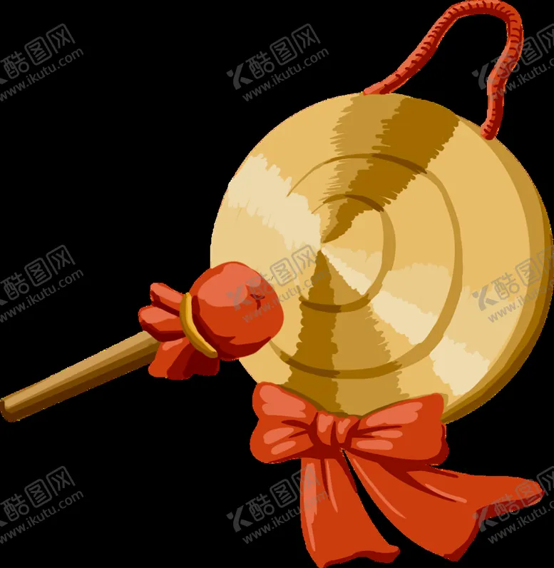 编号：65418209190915265841【酷图网】源文件下载-手绘金色的铜锣插画