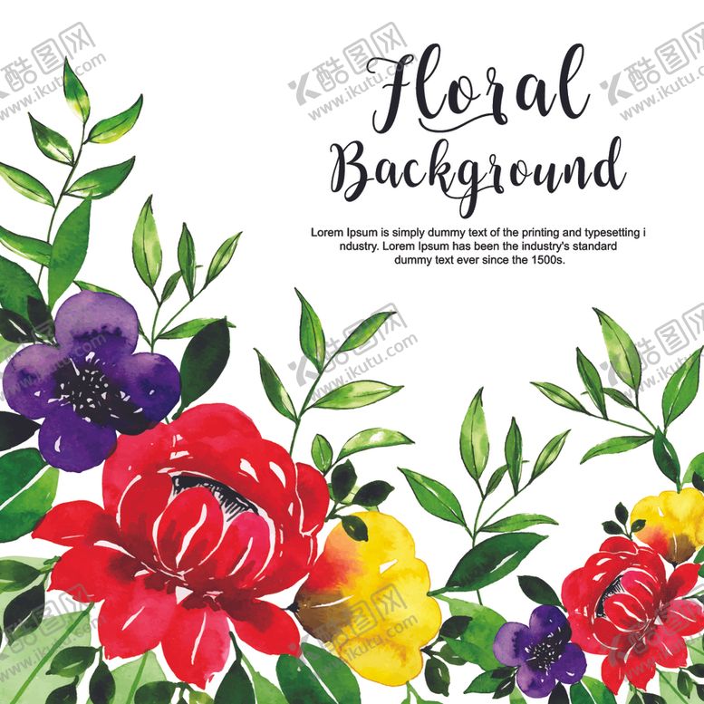 编号：59328109261634102264【酷图网】源文件下载-水彩花卉