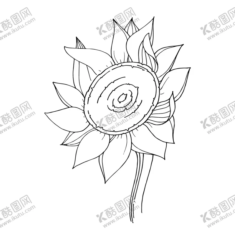 编号：26930110081616193205【酷图网】源文件下载-植物白描速写     