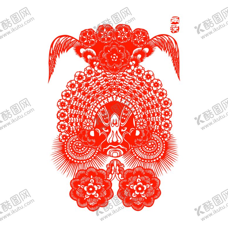 编号：95137609152304264896【酷图网】源文件下载-京剧脸谱剪纸图片戏剧古典