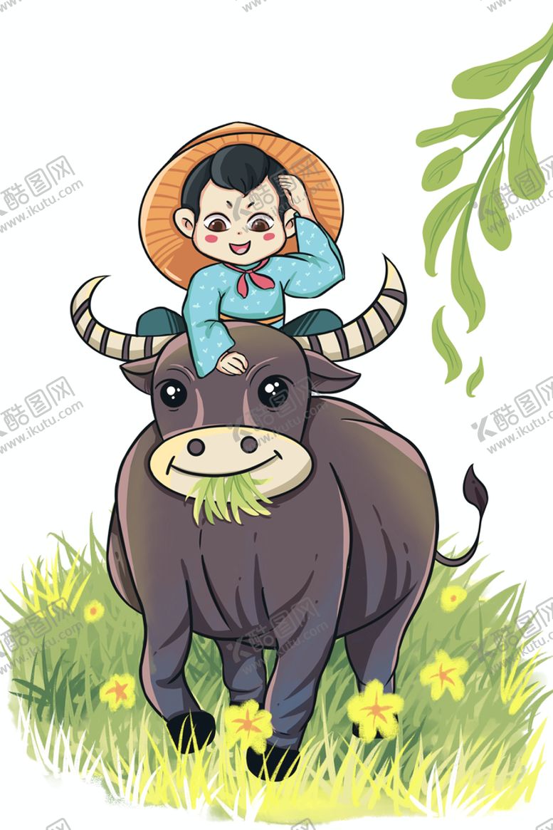 编号：06523910060227120638【酷图网】源文件下载-二十四节气清明节放牛娃元素