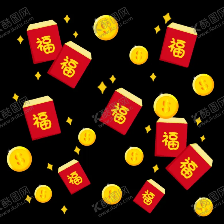 编号：44105303190430036042【酷图网】源文件下载-2021农历新年红包雨