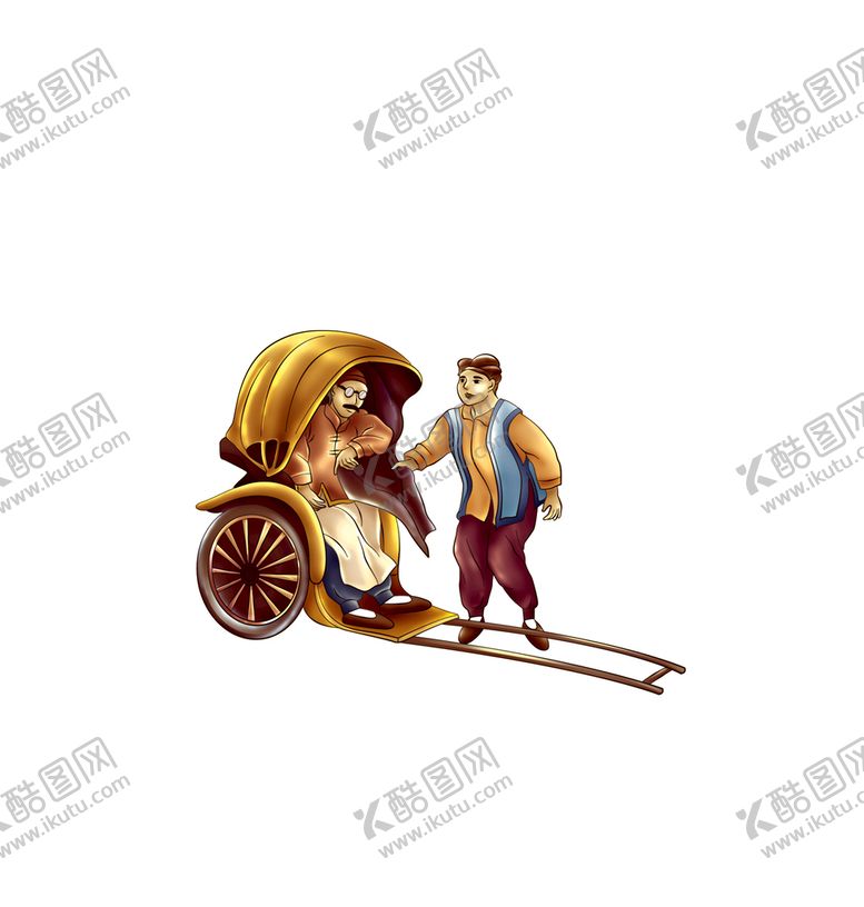 编号：04132609222020313710【酷图网】源文件下载-坐黄包车