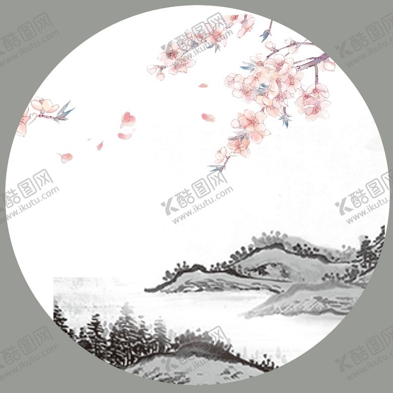 编号：14875110271751431040【酷图网】源文件下载-水墨花鸟2《中国风系列》