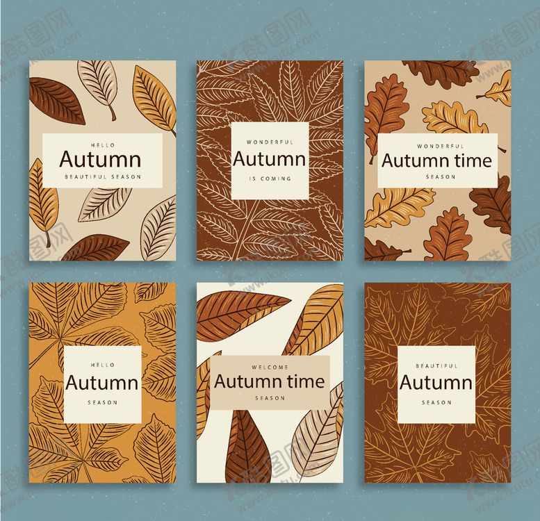 编号：18256909191951487100【酷图网】源文件下载-秋天绘画树叶素材