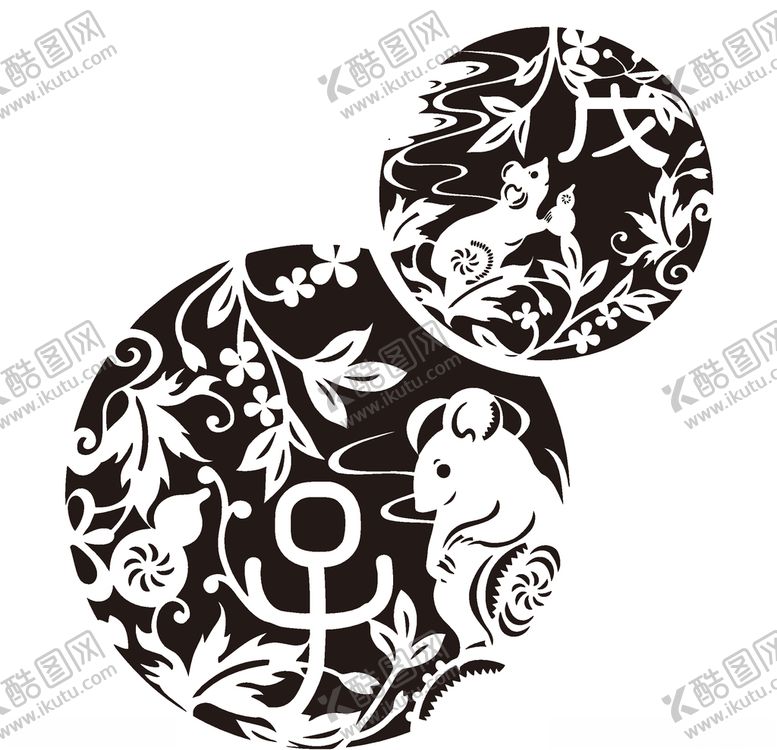 编号：12265607061045315964【酷图网】源文件下载-鼠年剪纸风格