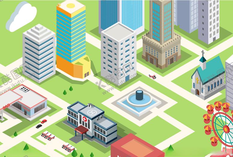 编号：27482809281311528867【酷图网】源文件下载-立体创意城市建筑物图案
