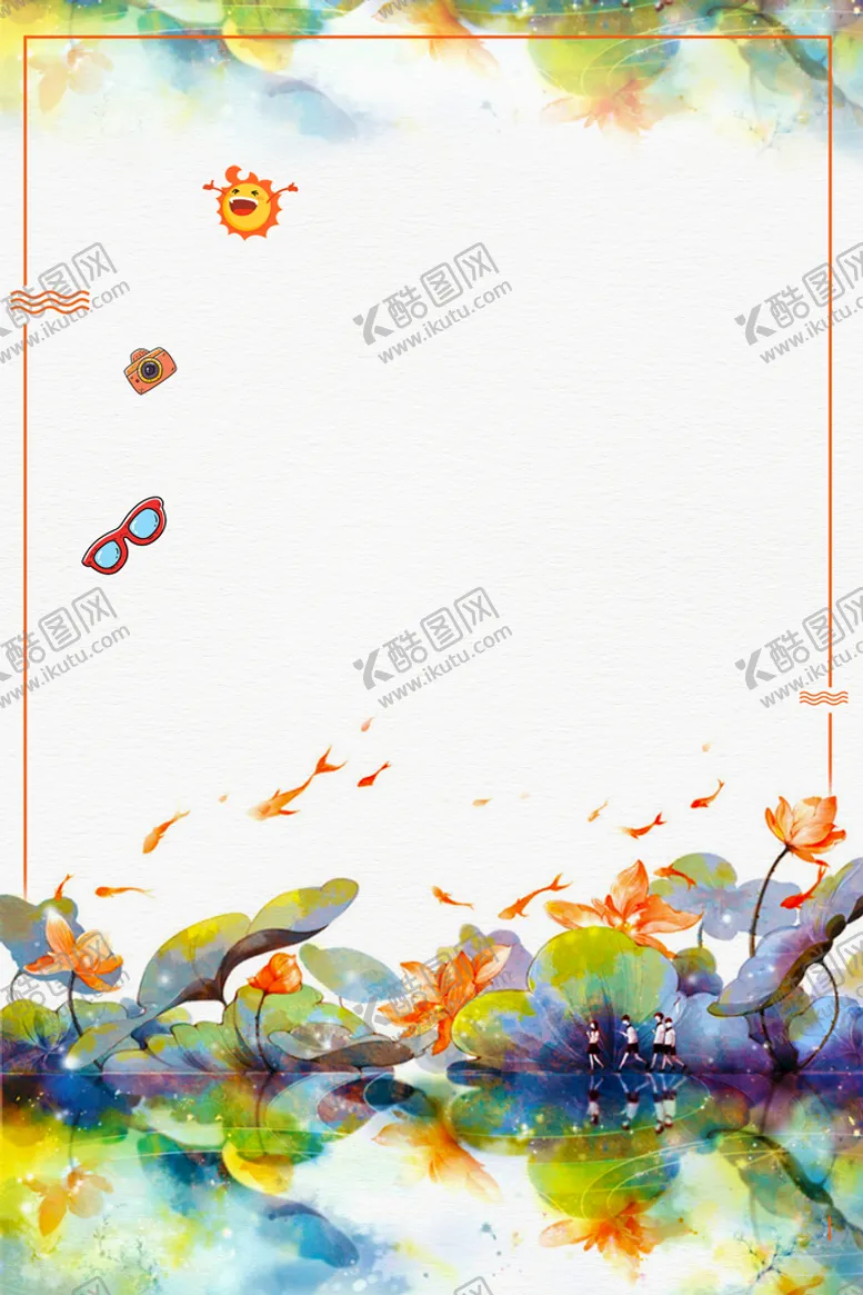 编号：56497109240953434678【酷图网】源文件下载-荷花插画海报图片 