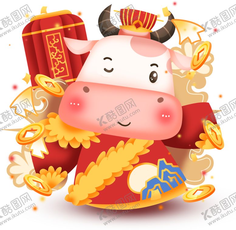 编号：11699809170913541066【酷图网】源文件下载-卡通牛年
