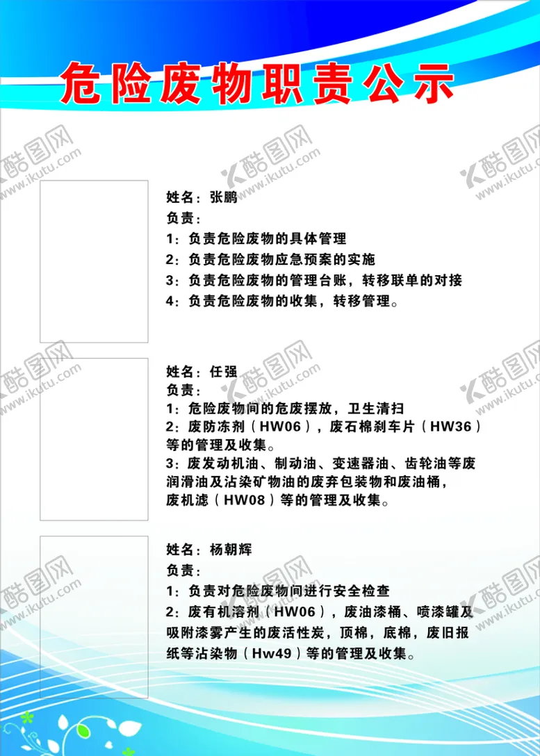 编号：16602401170237377370【酷图网】源文件下载-危险废物职责公示