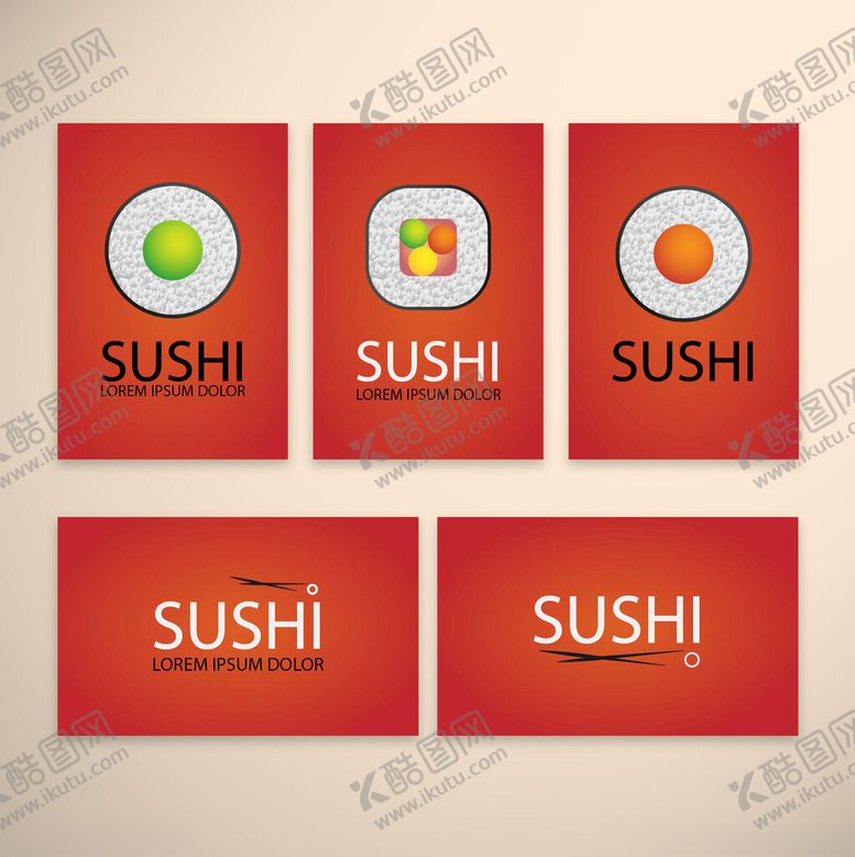 编号：47185111142244415889【酷图网】源文件下载-红色背景寿司图标设计