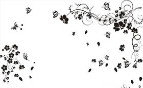 硅藻泥刻花花纹线条矢量
