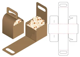 包装刀模展开图商务盒板高档礼盒