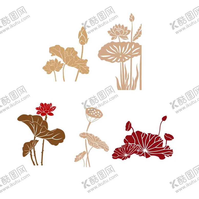 编号：64230809150304458074【酷图网】源文件下载-荷花矢量素材