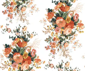 手绘花数码印花小碎花