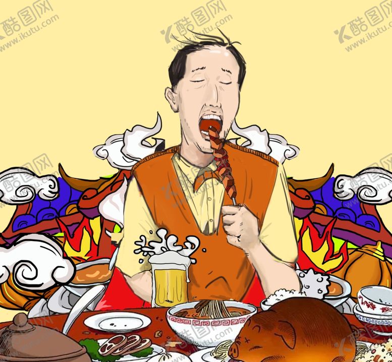 编号：41869206301157196035【酷图网】源文件下载-美食秃男