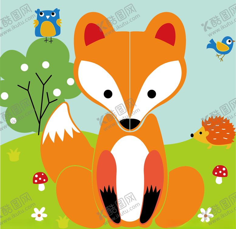 编号：93400009200813518262【酷图网】源文件下载-儿童拼图狐狸
