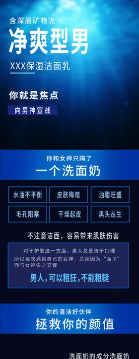 洗面奶详情页化妆品长图产品眼霜