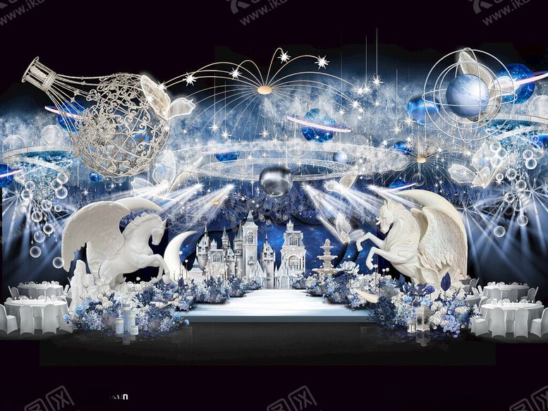 编号：65607111020757043411【酷图网】源文件下载-蓝色星空唯美婚礼