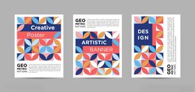 多彩几何风格宣传册模板