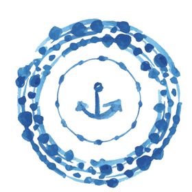 蓝色水彩圆圈图案