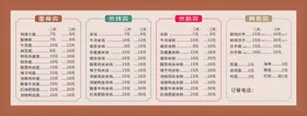 价格表
