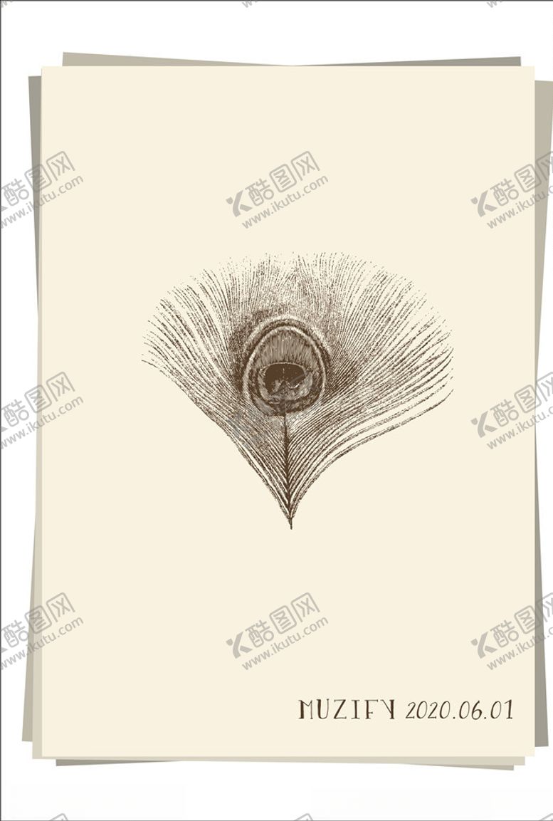 编号：80535610191009298121【酷图网】源文件下载-孔雀翎素描画