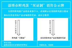 农贸市场双证公示牌