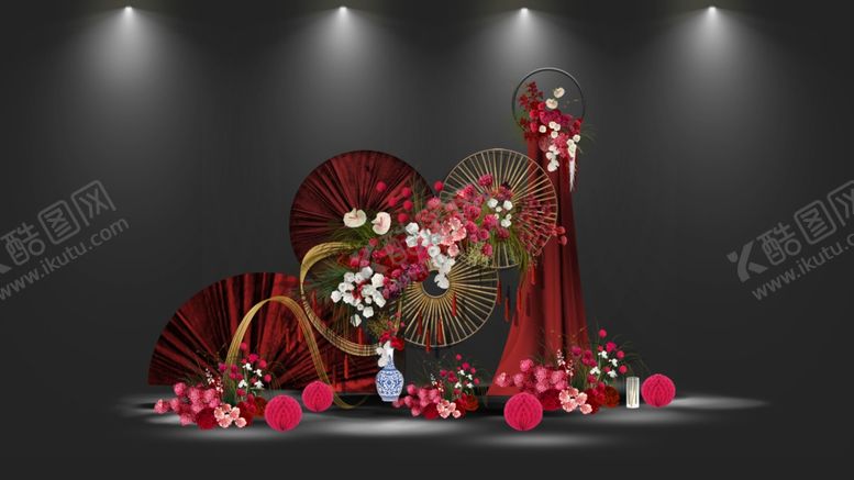 编号：38430010261331423961【酷图网】源文件下载-浪漫红色系婚礼场景布置