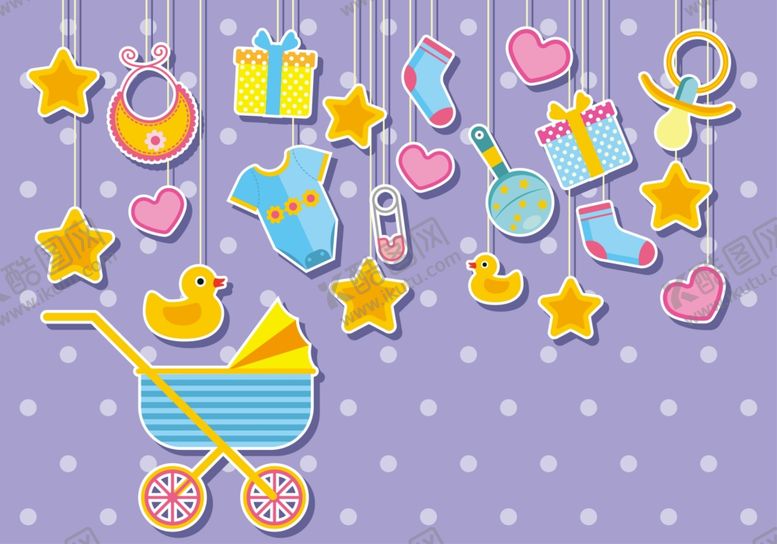 编号：99923210090908118662【酷图网】源文件下载-电商宝宝婴儿用品矢量素材