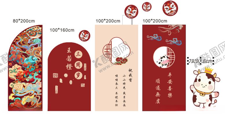 编号：56679311191354156415【酷图网】源文件下载-三周岁生日展板