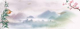 乡村水墨风景画