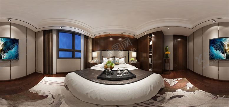 编号：40269310140545294695【酷图网】源文件下载-新中式卧室