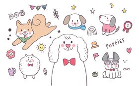 呆萌可爱小猫咪插画