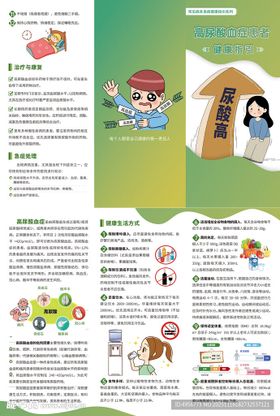 高尿酸血症患者健康指引三折页