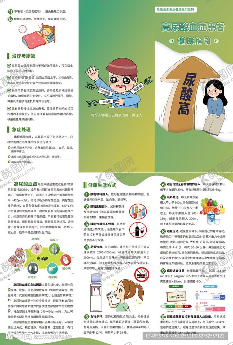 编号：52795211201410209045【酷图网】源文件下载-高尿酸血症患者健康指引三折页