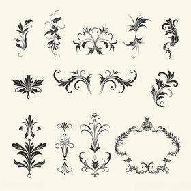 复古装饰花纹图案集合