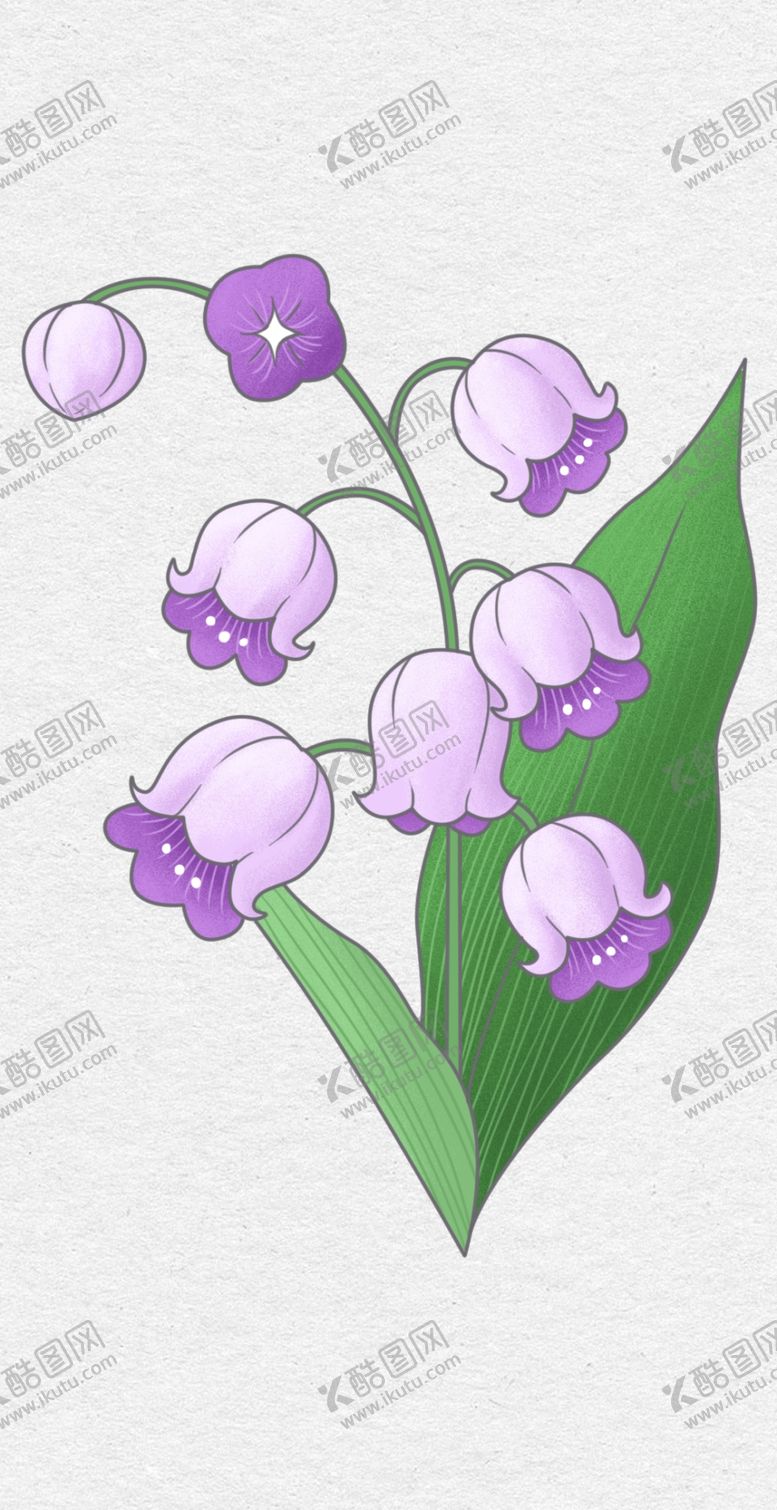 编号：83624510080749058142【酷图网】源文件下载-手绘紫色的风铃草