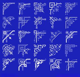 中式古典角花图案集合