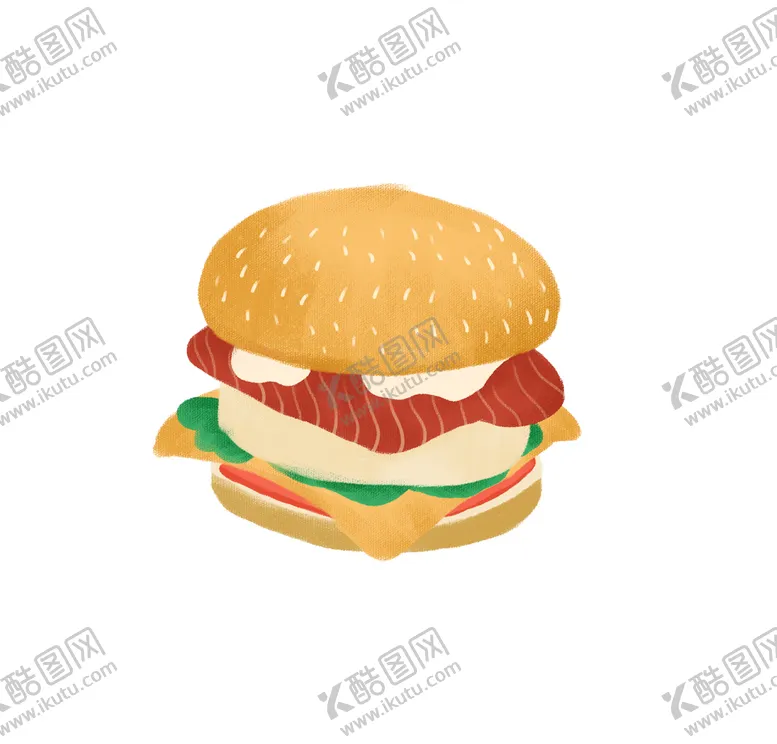 编号：63057409260255262789【酷图网】源文件下载-汉堡美食插画