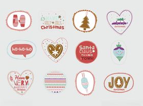 圣诞装饰图标集合